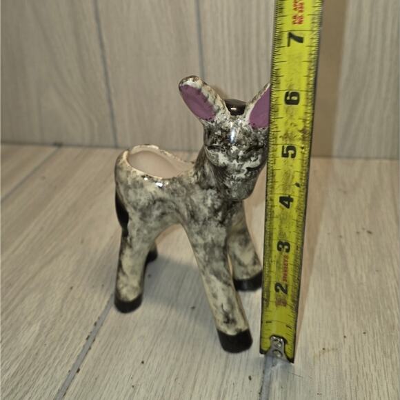 Vtg 70s Hand Painted Donkey Planter Brown Burro MCM Pottery For Plants Whimsical - Picture 3 of 5